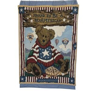 Boyds Bears & Friends Proud To Be A Bear Merican Tapestry Wall Hanging 25.5x38.5